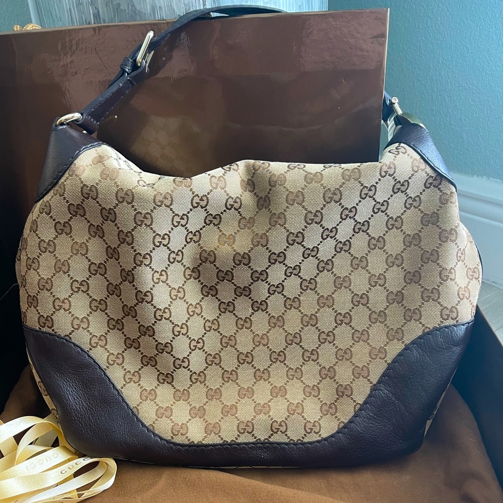 100% Authentic! Brand new, never used Vintage Gucci handbag with original box.